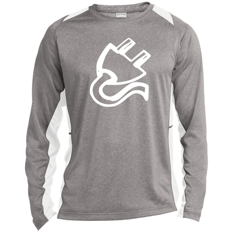 I'm Connected Big Plug Long Sleeve White Performance Tee